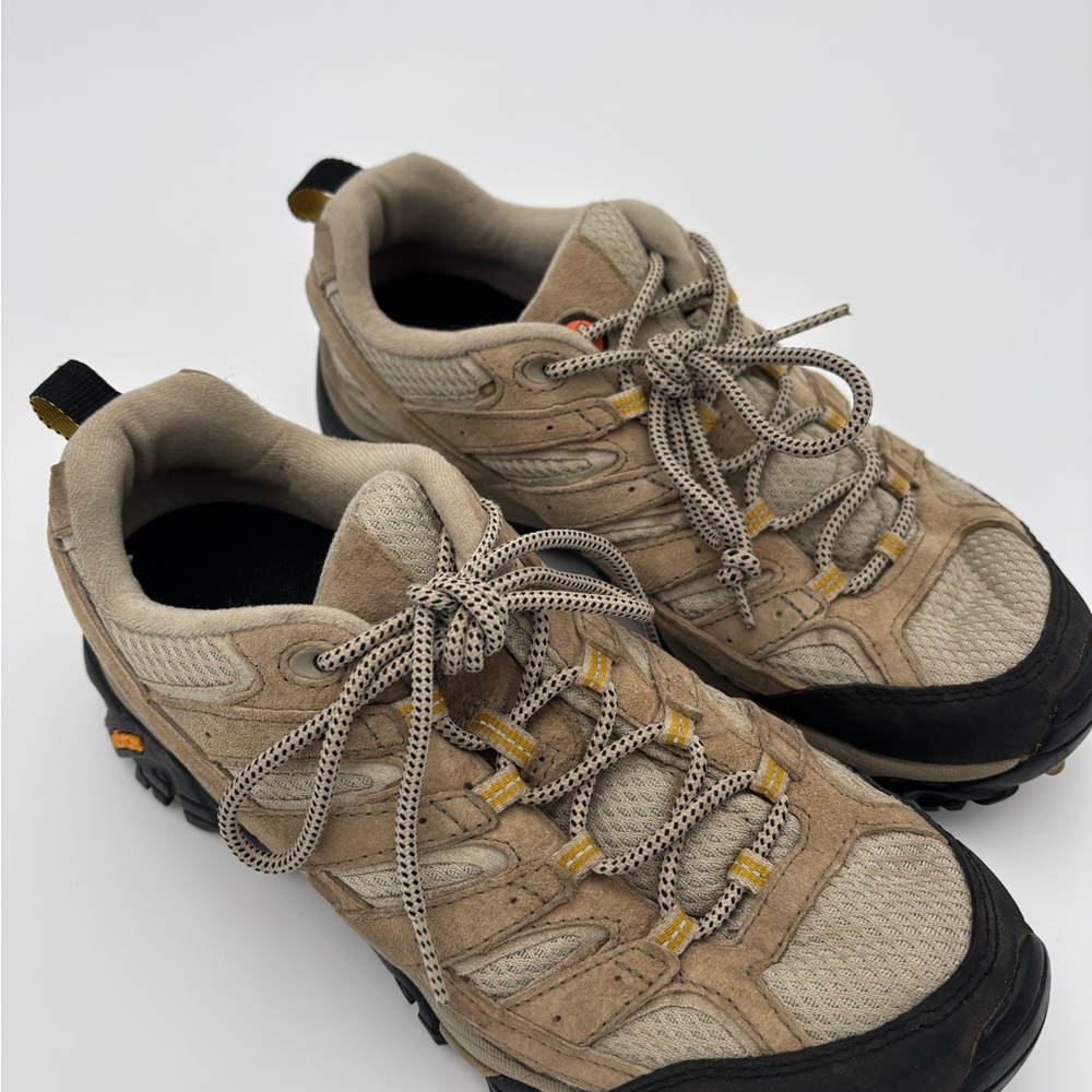 Merrell Beige and Black Athletic Shoes, outdoor, hiking ,construction , workwear